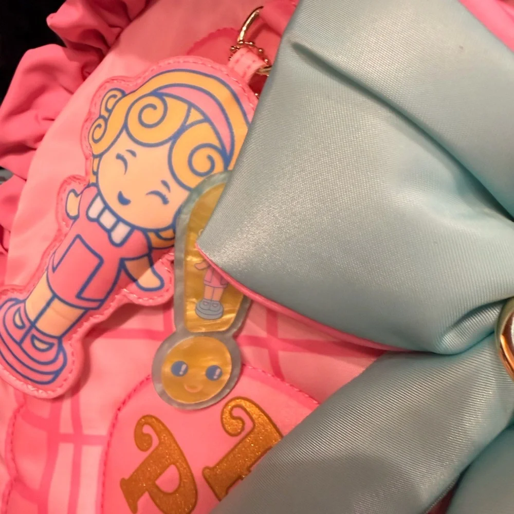 Polly Pocket Oversized Pink Heart Shaped Padded Nylon Bag - Picture 6 of 8